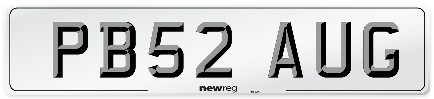 PB52 AUG Number Plate from New Reg